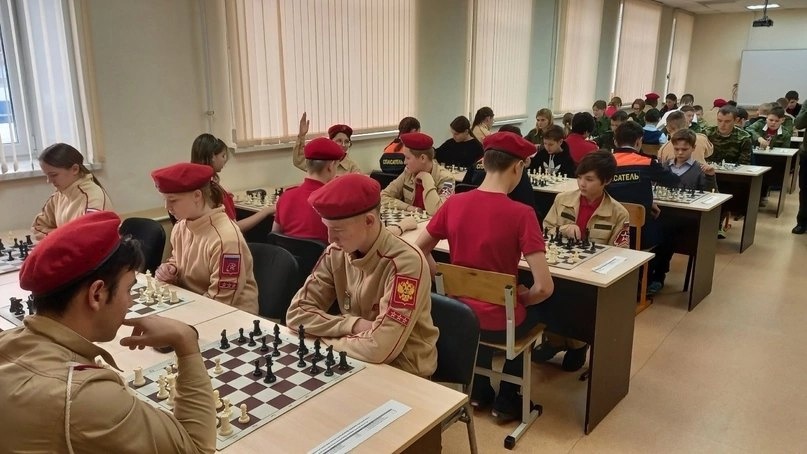 Турнир по шахматам среди юнармейских отрядов.