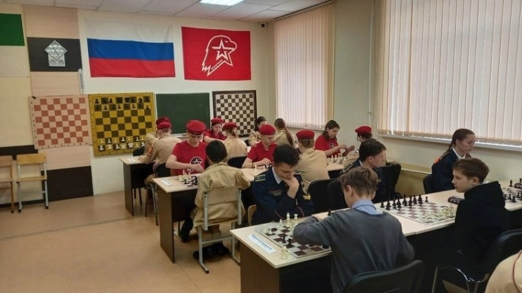 Турнир по шахматам среди юнармейских отрядов.